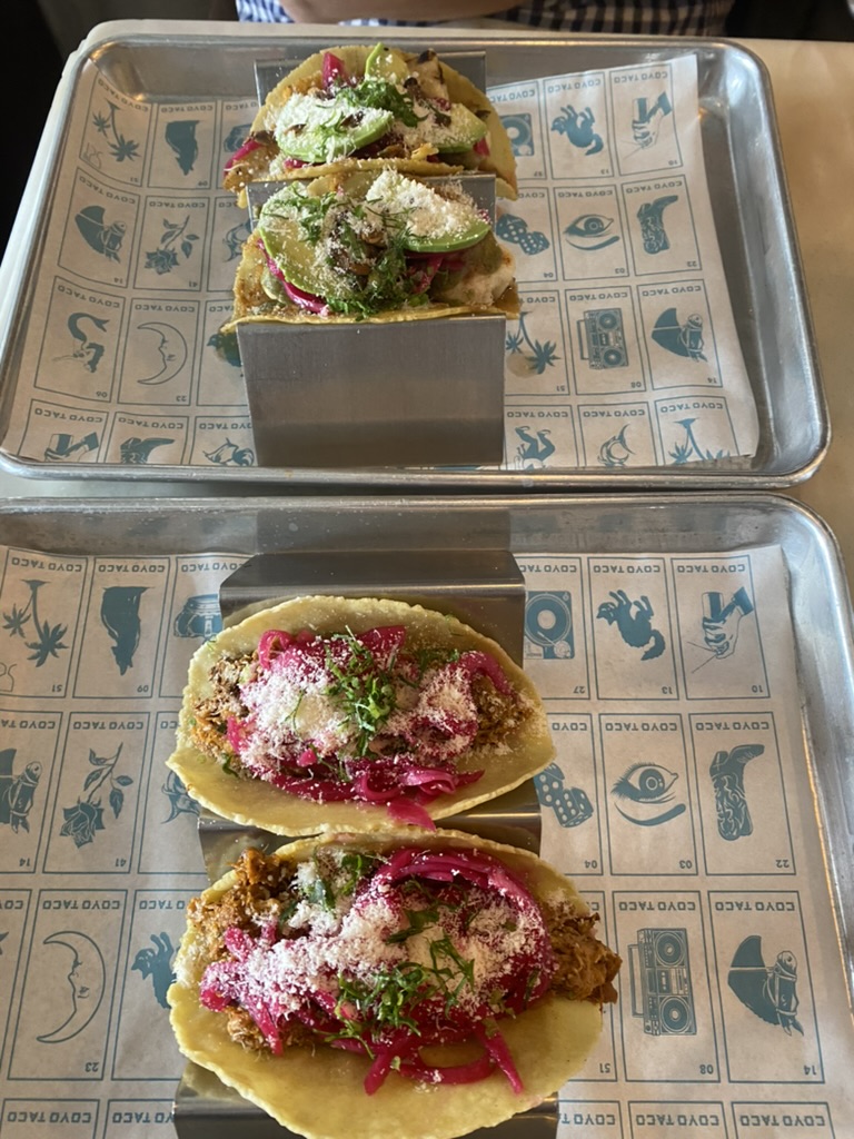 Two sets of tacos at Coyo Taco in Lisbon, Portugal