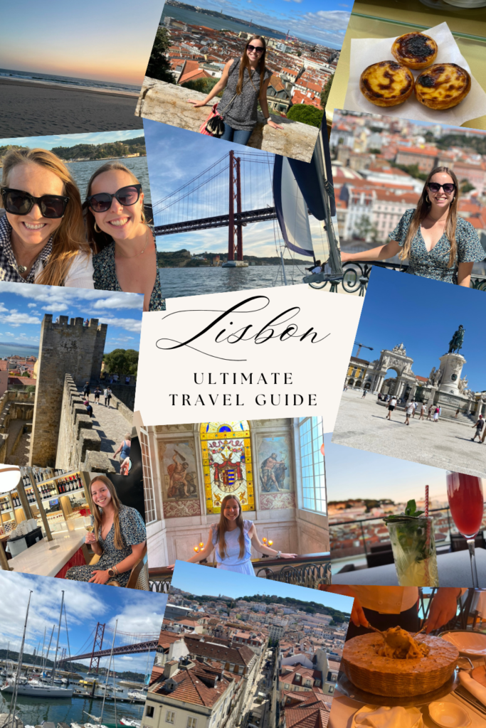 Collage of Images of Lisbon, Portugal and text that reads, "Lisbon, Ultimate Travel Guide"