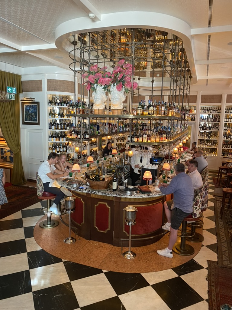 Beautiful bar at Rocco restaurant in Lisbon, Portugal