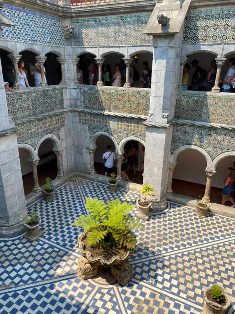 Inner courtyard at Pena Palace in Sintra, Portugal