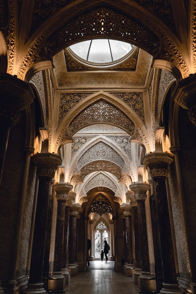 Inside the Palace of Monserrate in Sintra, Portugal