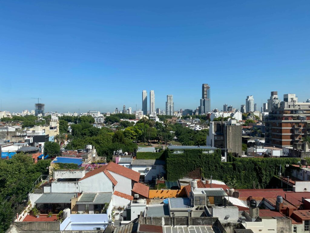 View of Palermo Soho neighborhood in Buenos Aires from above