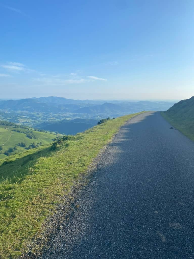 Road in the Pyrenees Mountains on the Camino Francés.